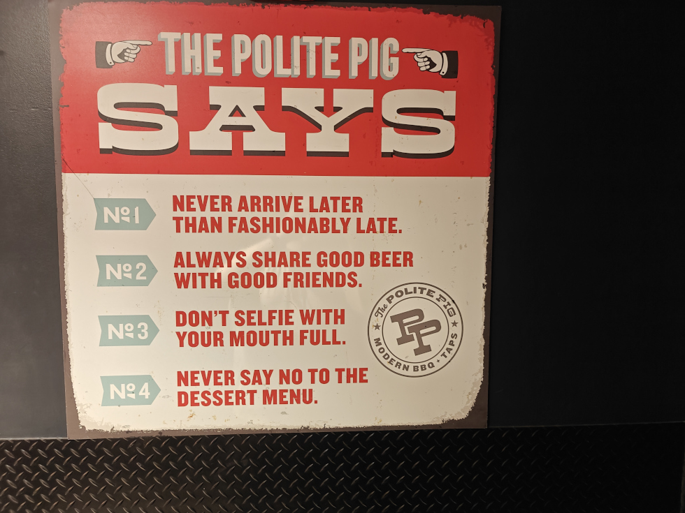 Polite pig Sign